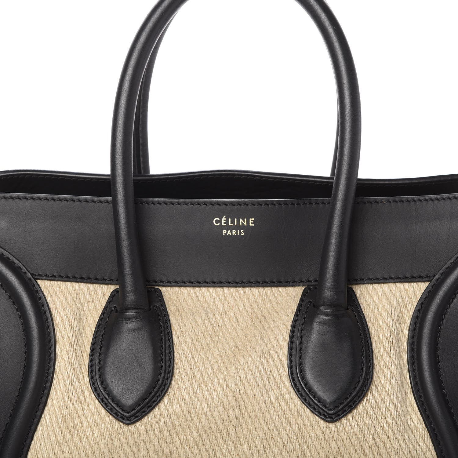 Celine Raffia Smooth Calfskin Mini Luggage Beige 9 of 11