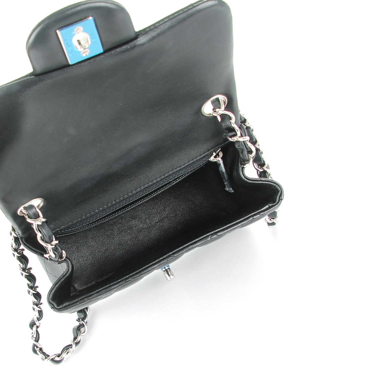 Lambskin Quilted Mini Square Flap Black