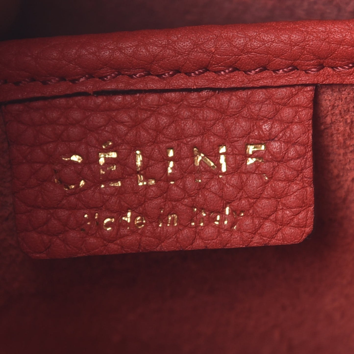Drummed Calfskin Nano Luggage Red