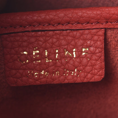 Celine Drummed Calfskin Nano Luggage Red 5 of 11