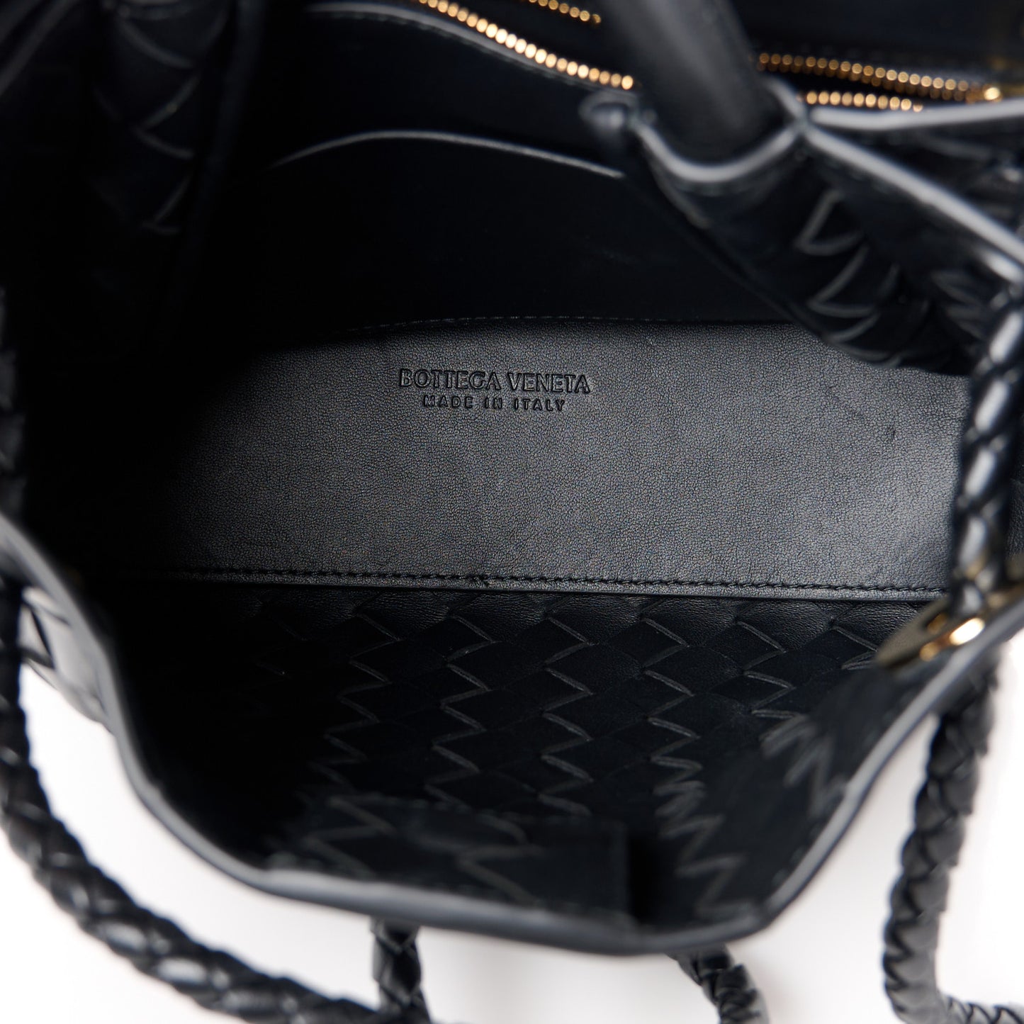 Nappa Intrecciato Small Andiamo Shoulder Bag Black
