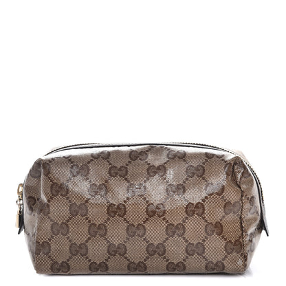 Gucci Crystal Monogram Duchessa Cosmetic Case Dark Brown 1 of 7