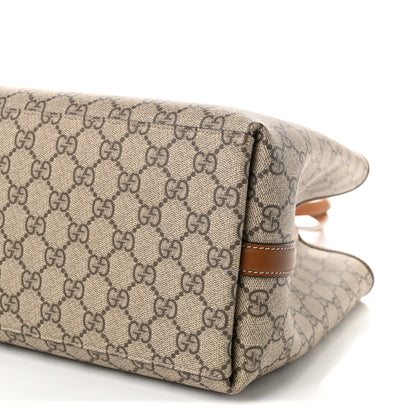 Gucci GG Supreme Monogram Emblem Large Tote Bag Beige Dark Brown 10 of 10