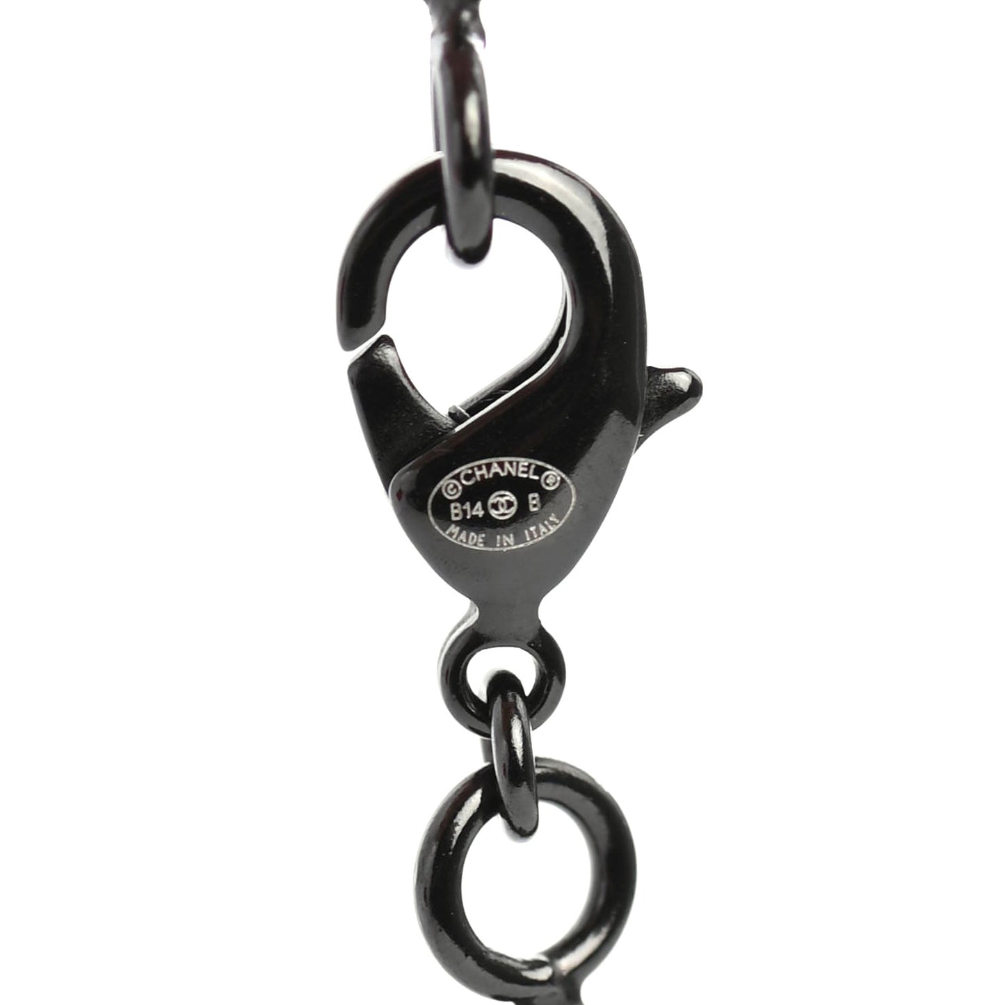 Ruthenium Crystal CC Necklace Black