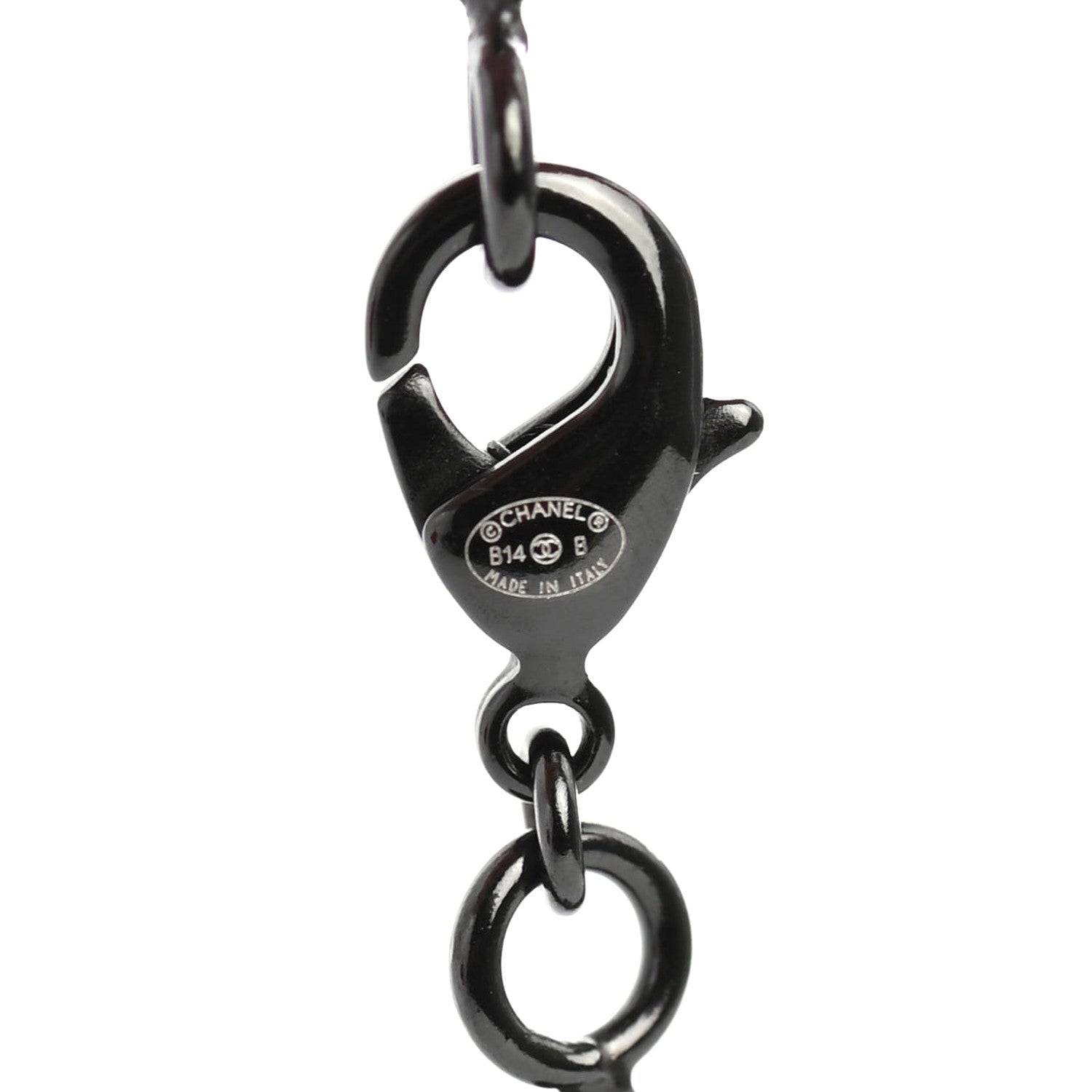 Chanel Ruthenium Crystal CC Necklace Black 4 of 4