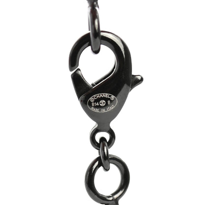 Chanel Ruthenium Crystal CC Necklace Black 4 of 4