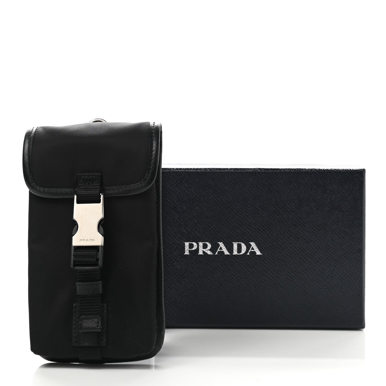 Prada Tessuto Nylon Saffiano Pouch Black 5 of 5