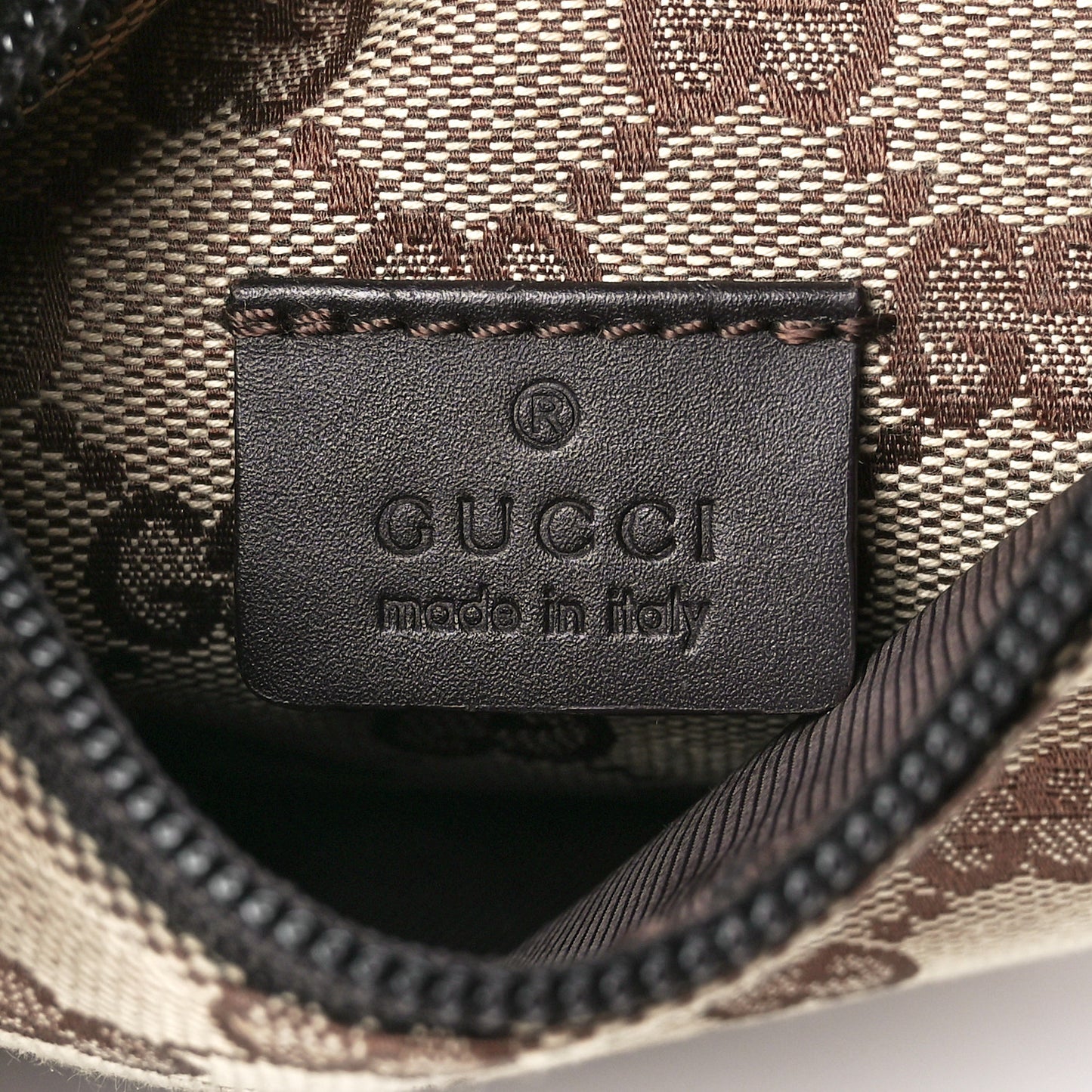 GG Monogram Double Pocket Belt Bag Dark Brown