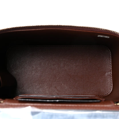 Chanel Lambskin Quilted Small Top Handle Vanity Case With Chain Dark Brown 5 of 11