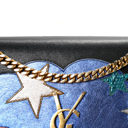 Saint Laurent Lambskin Medium Cloud Star Monogram Kate Satchel Black 13 of 17