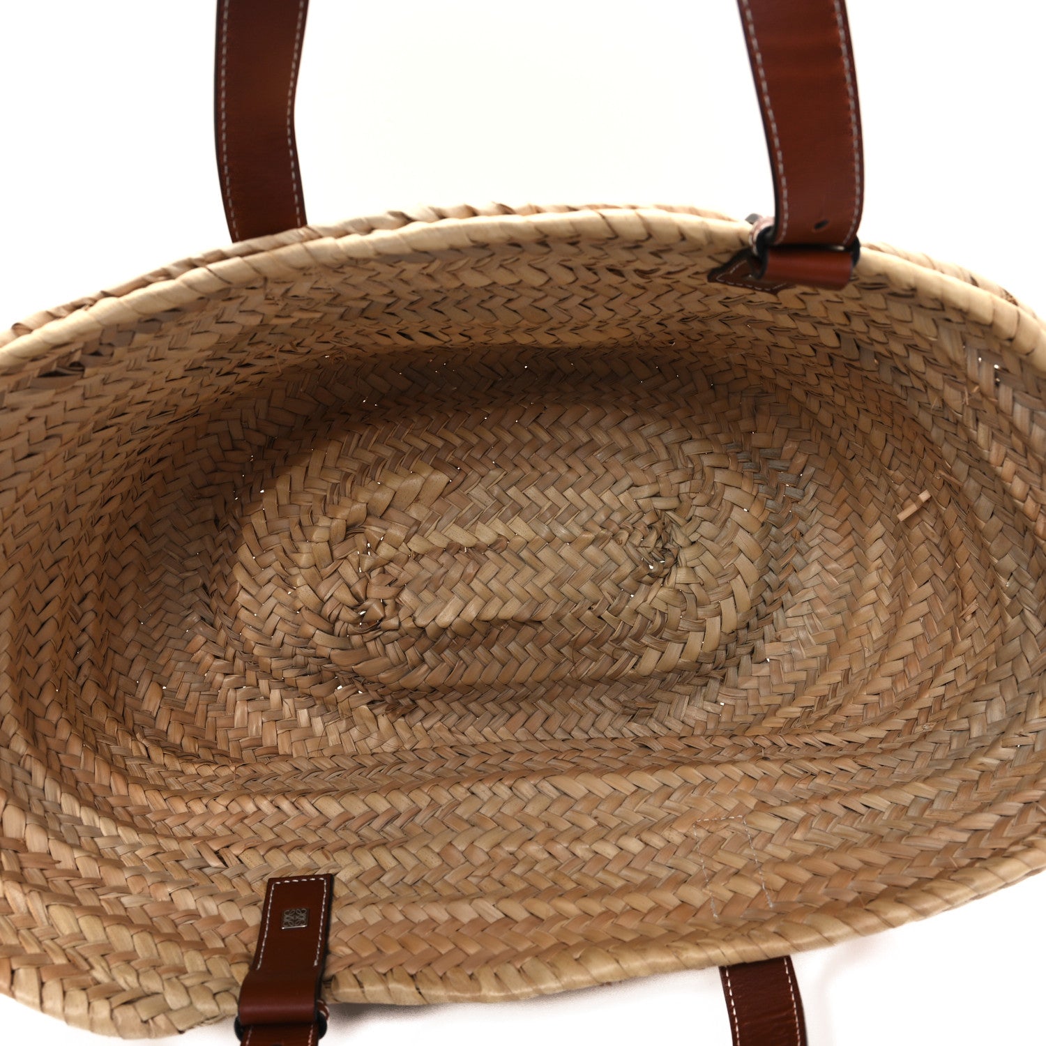 Loewe Raffia Floral Embroidered Medium Basket Tote Bag Natural Tan 5 of 11
