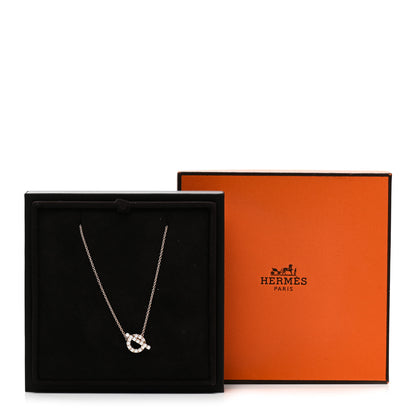 Hermes 18K Rose Gold Diamond Finesse Pendant Necklace 5 of 5