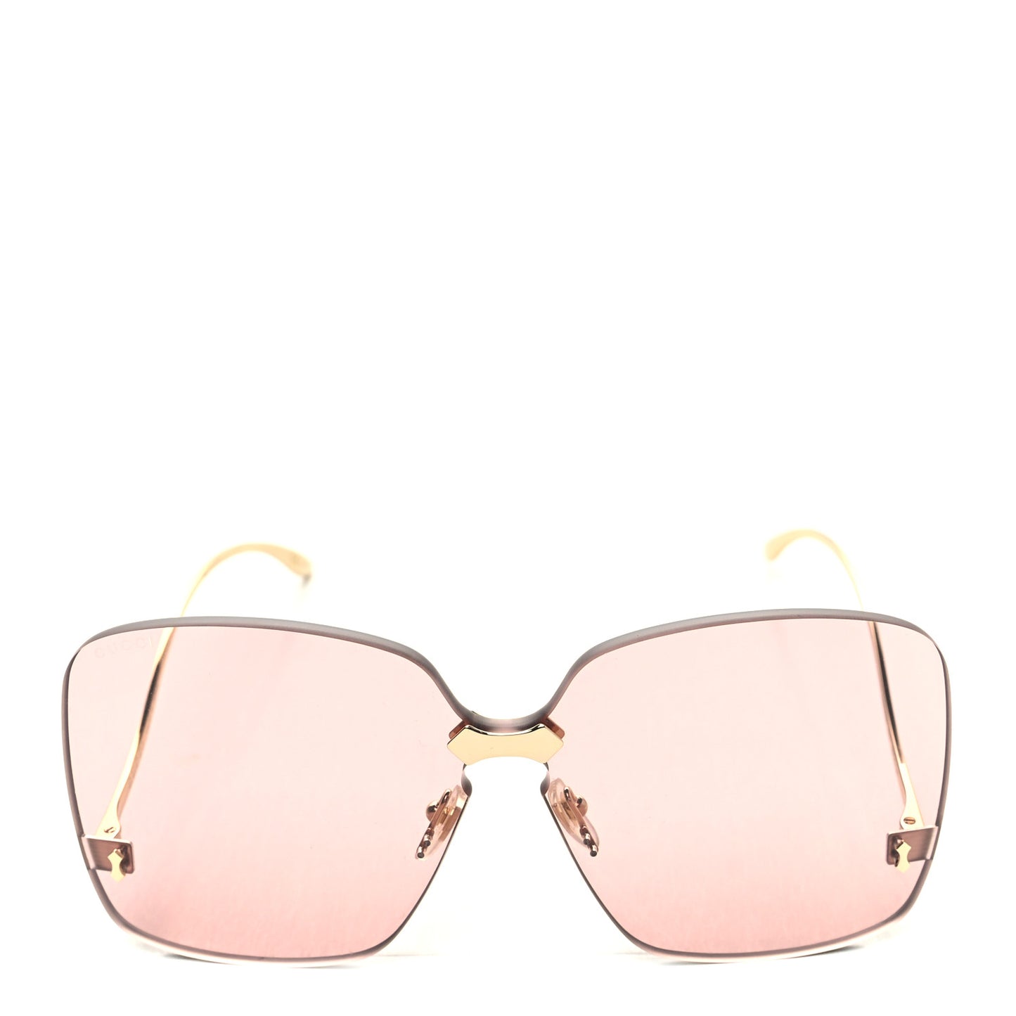 Rimless Sunglasses GG0352S Gold Flash Pink