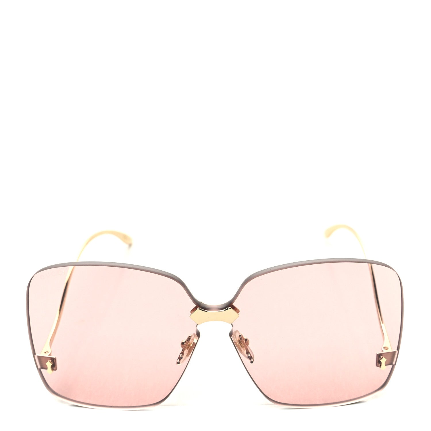 Gucci Rimless Sunglasses GG0352S Gold Flash Pink 2 of 9