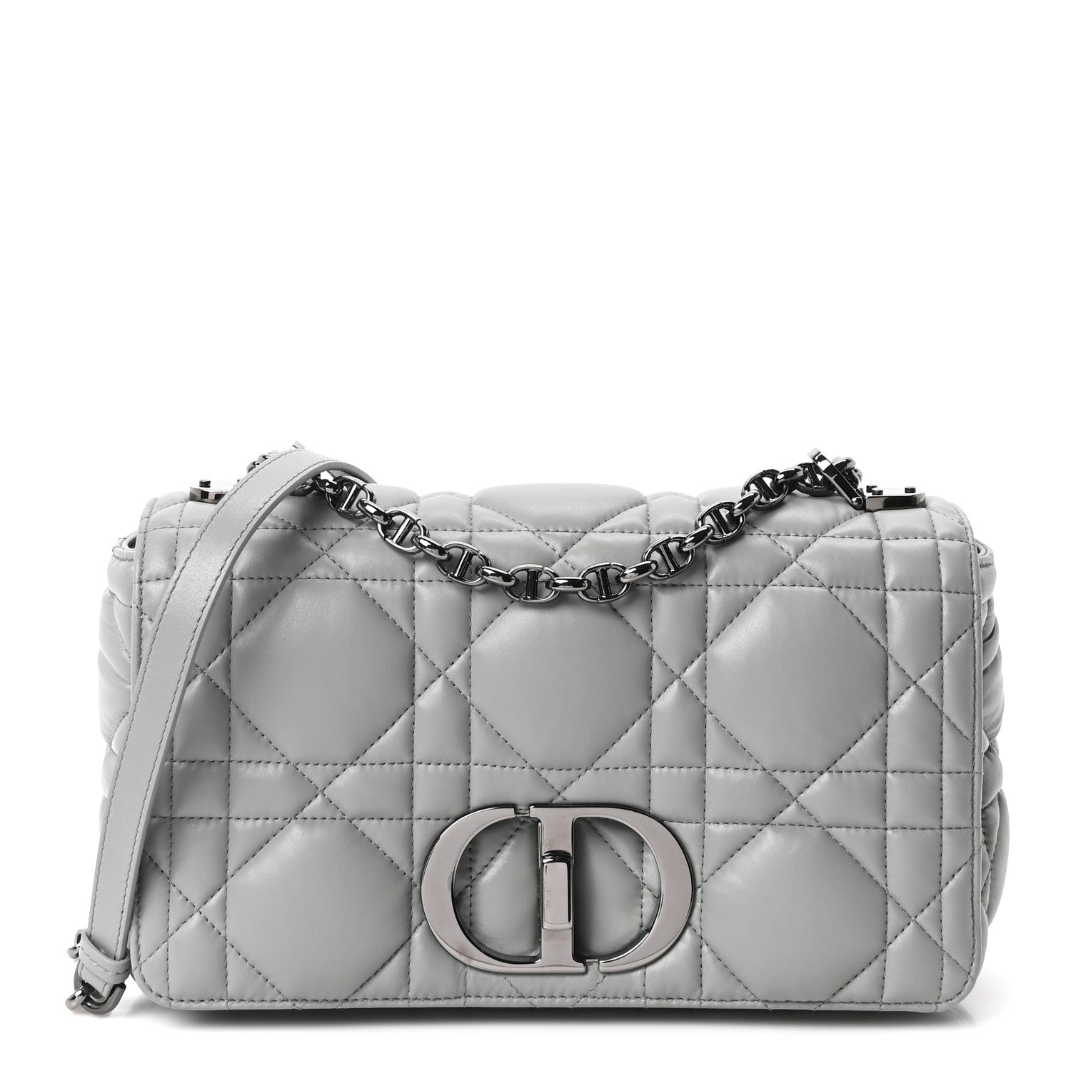 Christian Dior Calfskin Macrocannage Medium Caro Bag Iron Grey 1 of 10