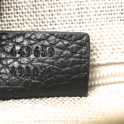 Gucci Dollar Calfskin GG Charm Satchel Black 7 of 10