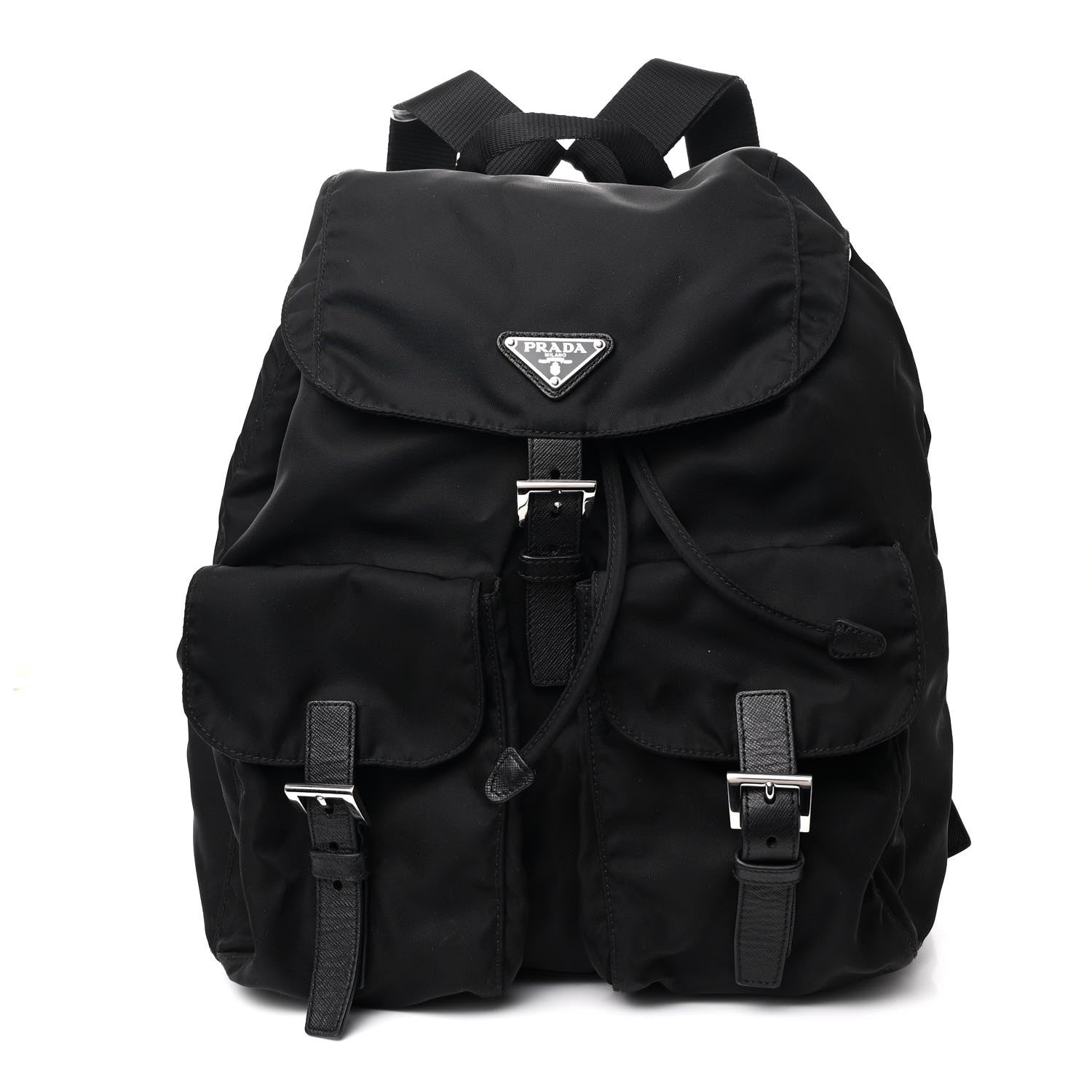 Prada Tessuto Nylon Saffiano Medium Backpack Black 1 of 13
