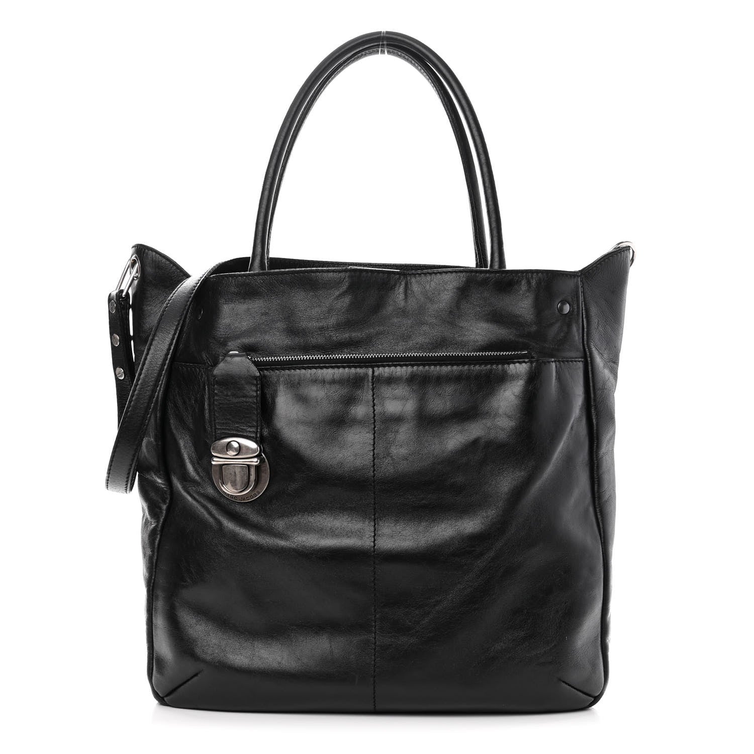 Marc Jacobs Calfskin Push Lock Tote Black 1 of 12