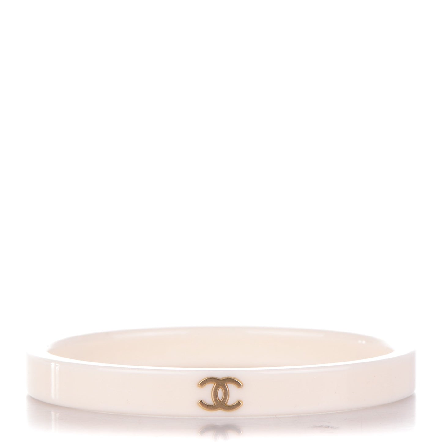 Resin Metal CC Bangle White