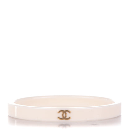 Chanel Resin Metal CC Bangle White 1 of 4