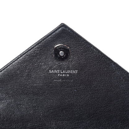 Saint Laurent Sheepskin Matelasse Chevron Monogram College Chain Wallet Black 6 of 8