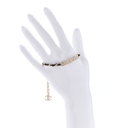 Chanel Metal Lambskin Crystal Sergeant Chanel Bracelet Gold 2 of 6