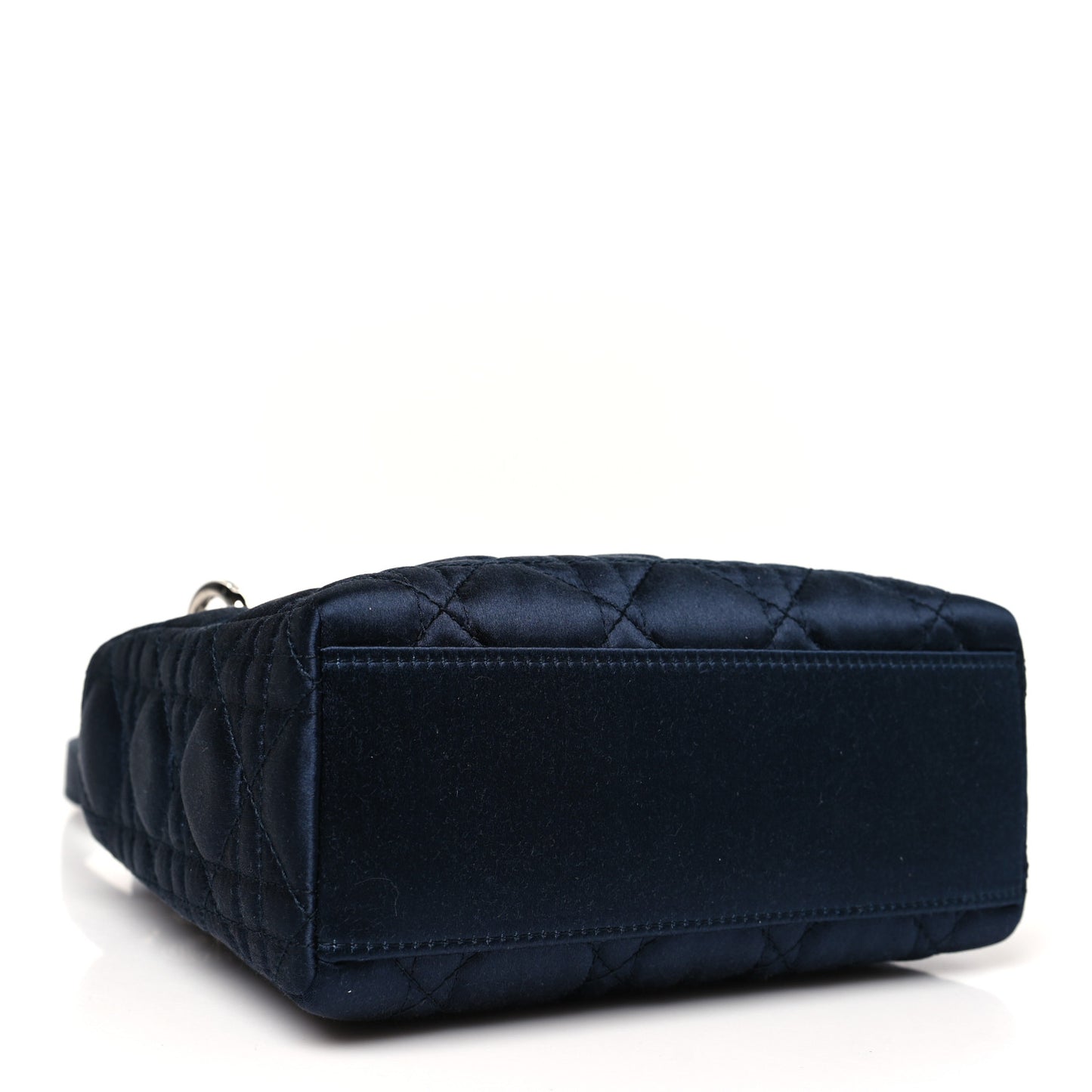 Satin Crystal Cannage Mini Lady Dior Navy