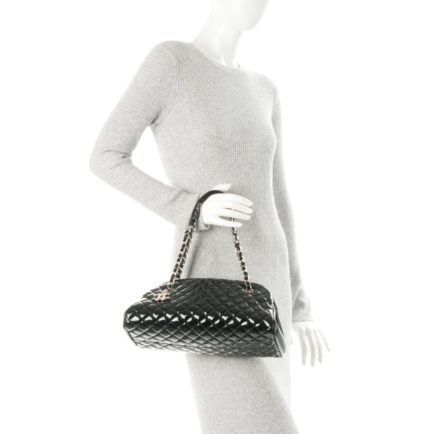 Patent Quilted Medium Just Mademoiselle Black