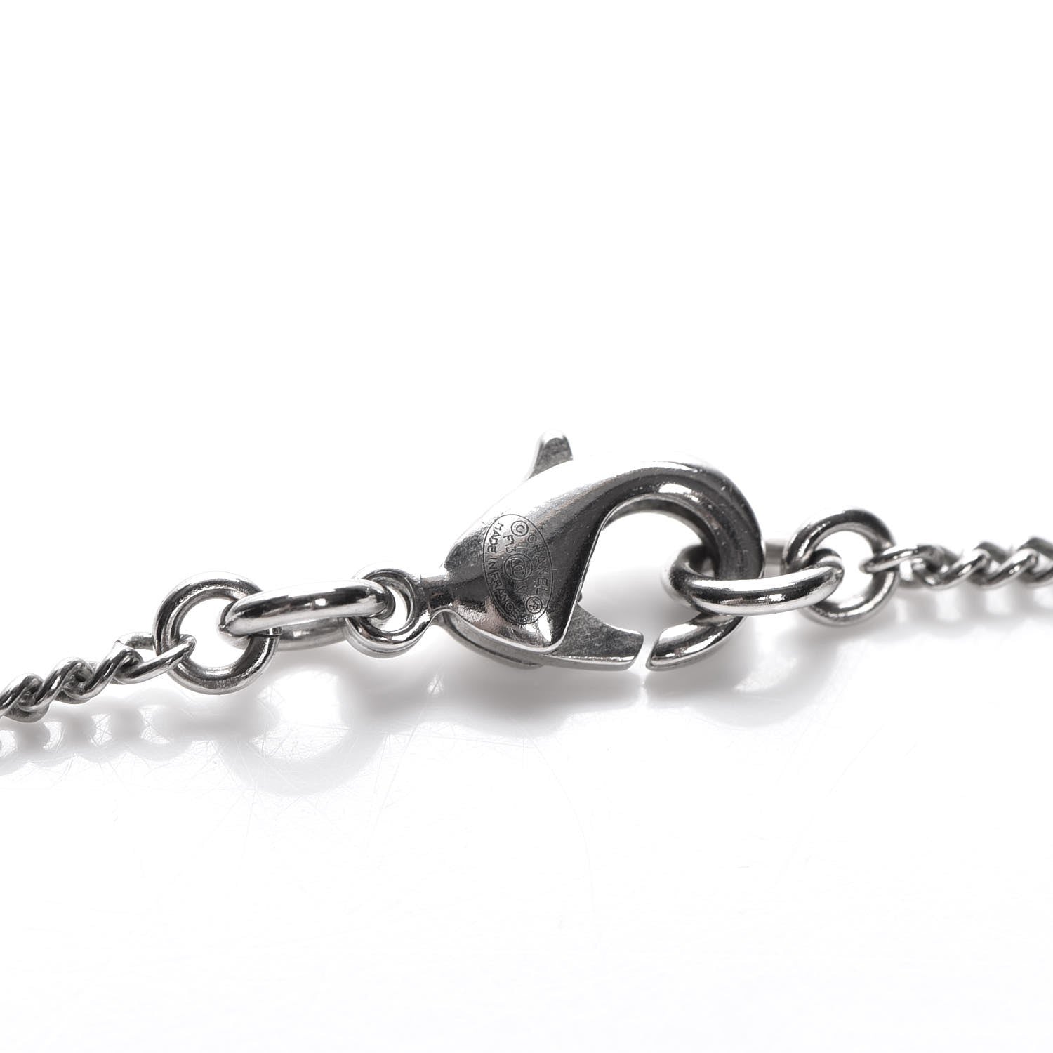 Chanel Crystal Timeless CC Necklace Silver 4 of 4