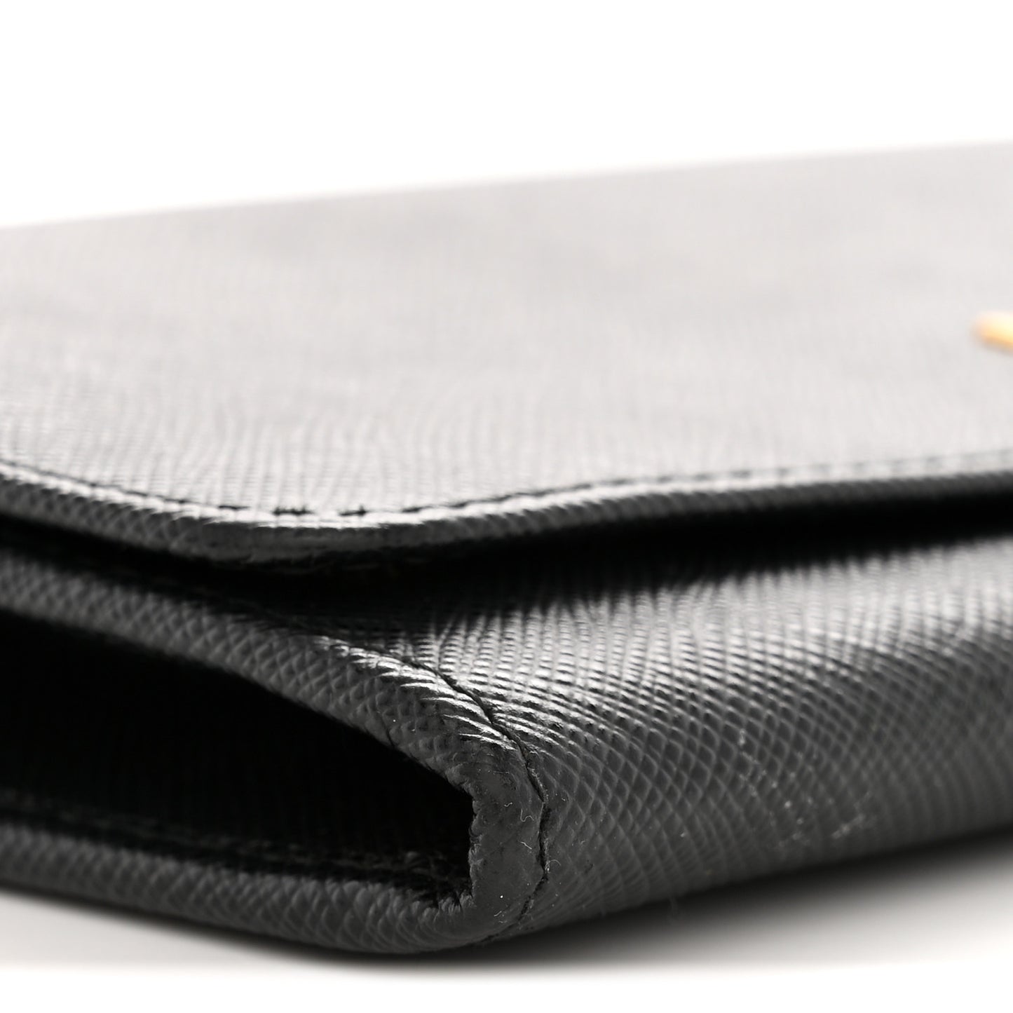 Saffiano Metal Oro Chain Wallet Black