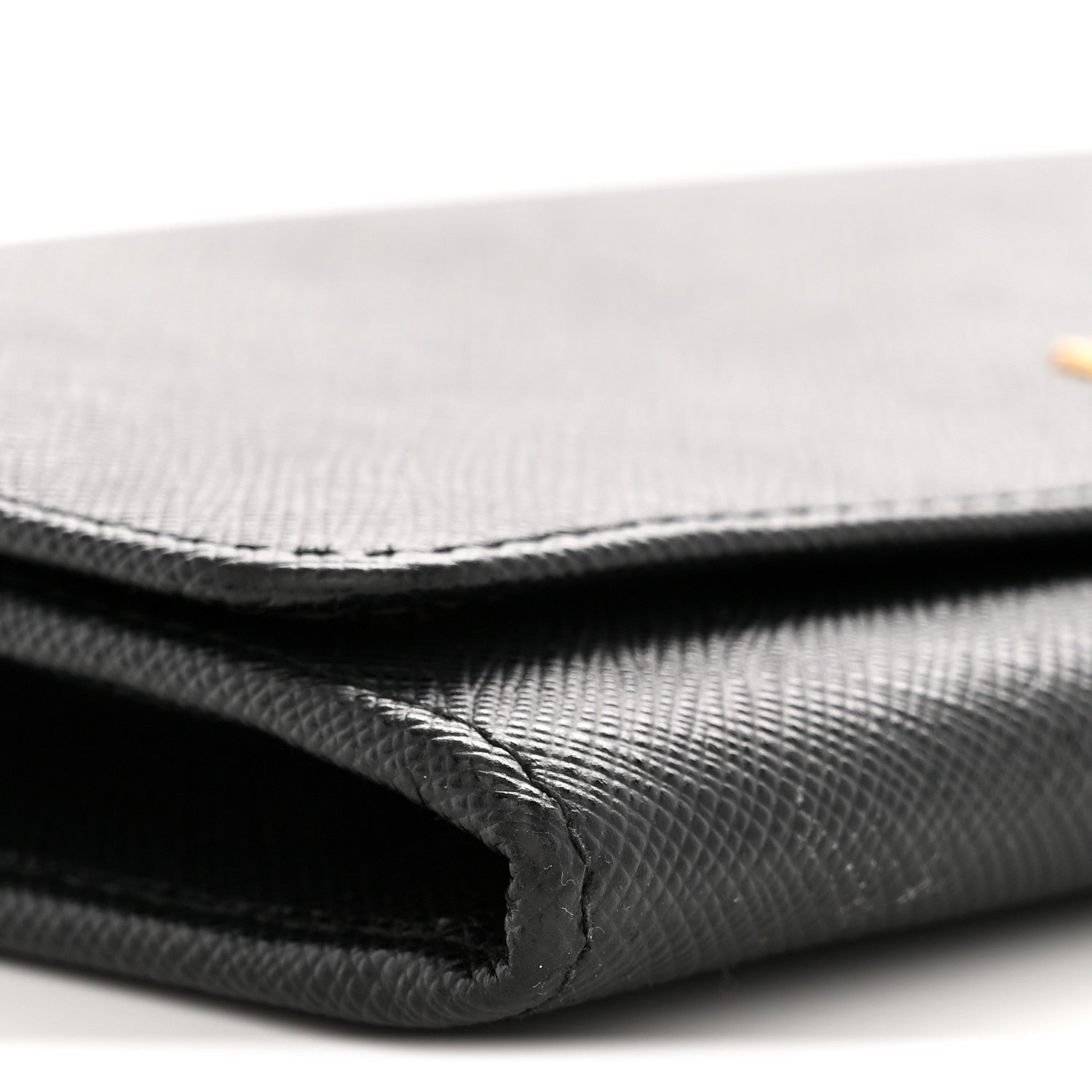 Prada Saffiano Metal Oro Chain Wallet Black 8 of 11