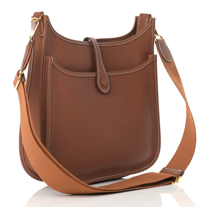 Hermes Taurillon Clemence Evelyne III PM Gold 3 of 13
