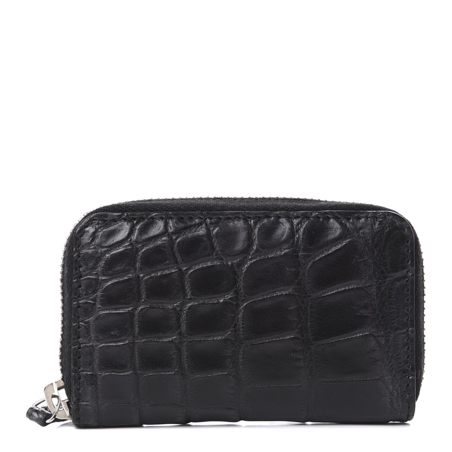 Crocodile Zip Around Card Case Black