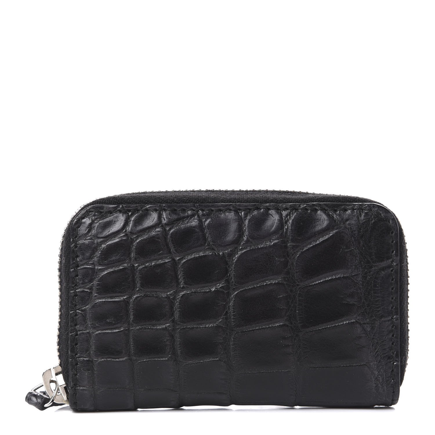 Gucci Crocodile Zip Around Card Case Black 1 of 9
