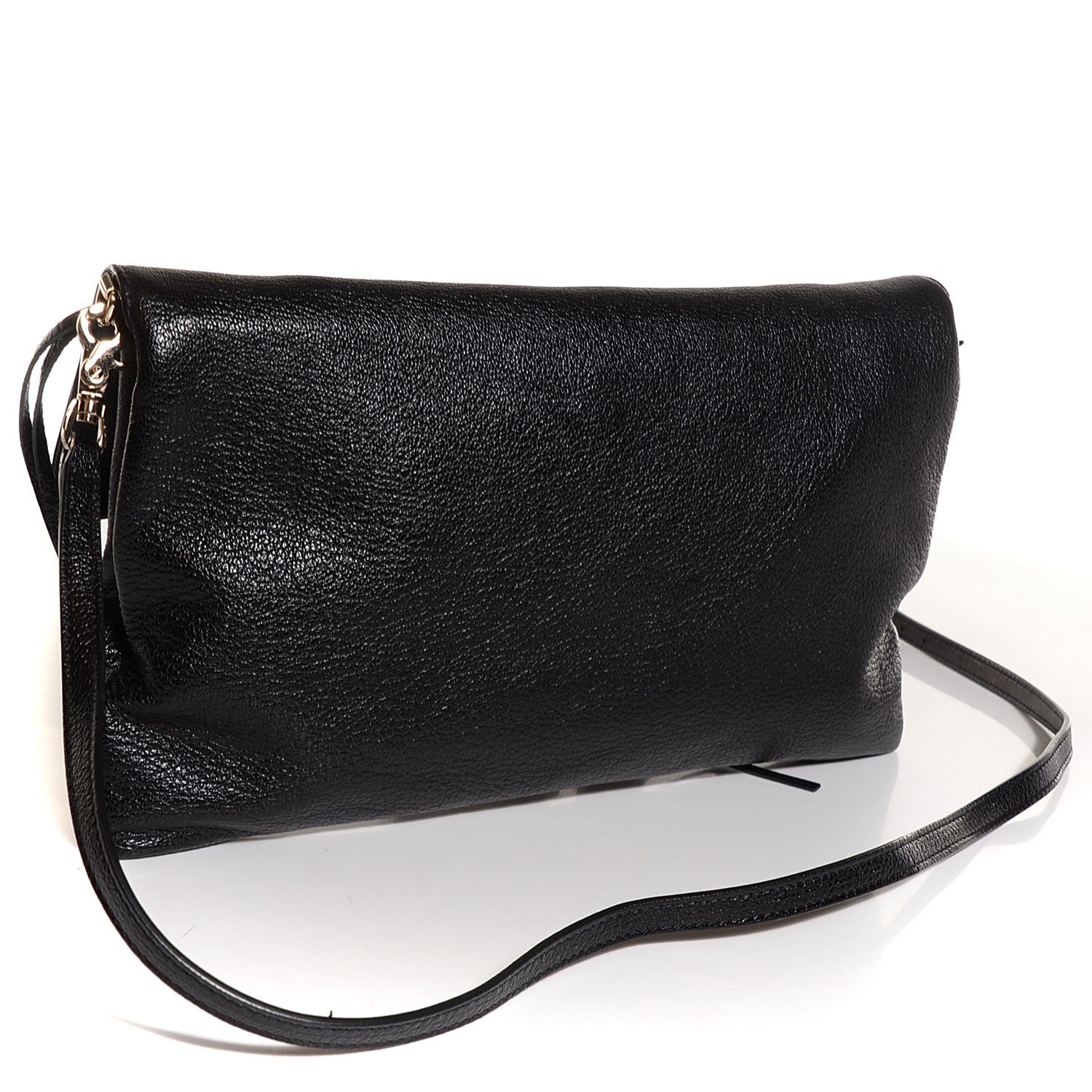 Balenciaga Chevre Gold Metallic Edge Hardware Envelope Clutch Black 3 of 10