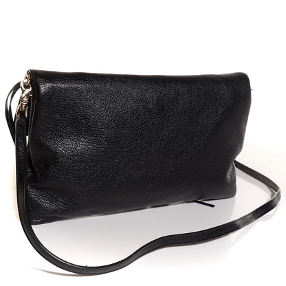 Balenciaga Chevre Gold Metallic Edge Hardware Envelope Clutch Black 3 of 10