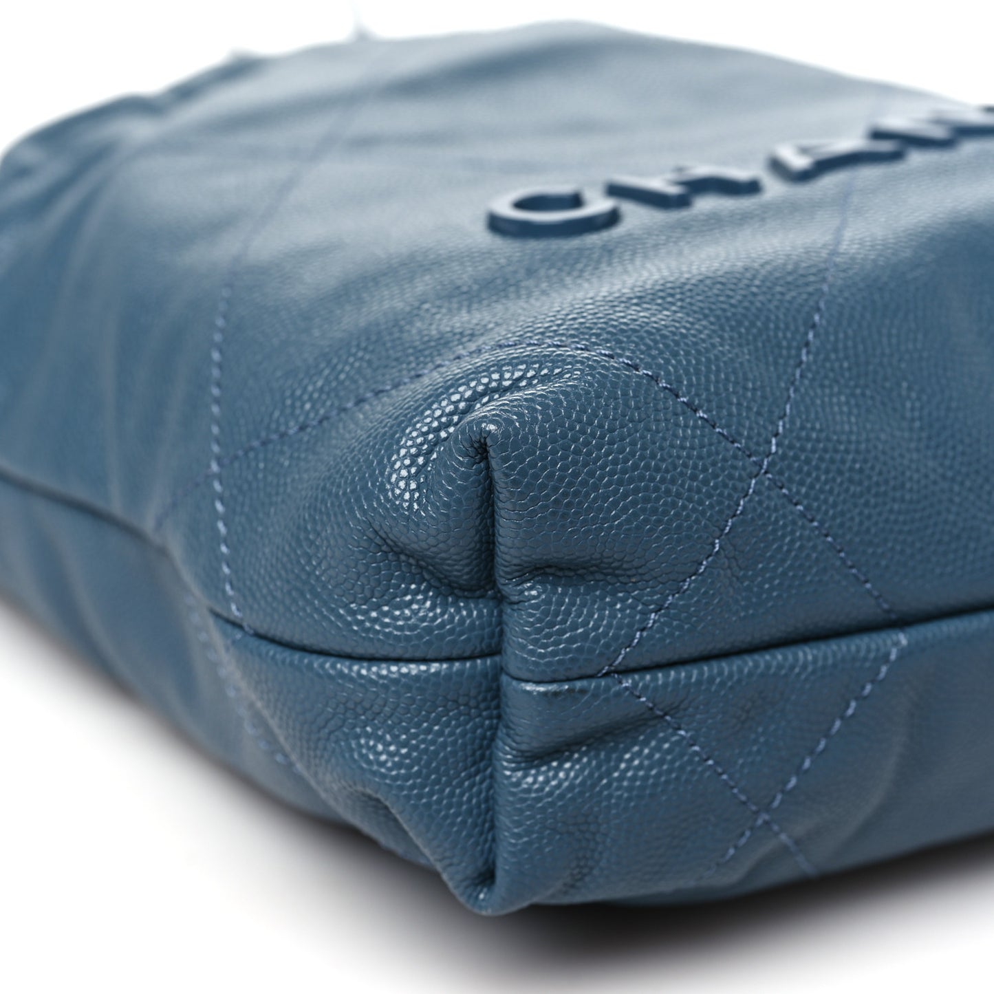 Shiny Caviar Quilted Monochrome Mini Chanel 22 Blue