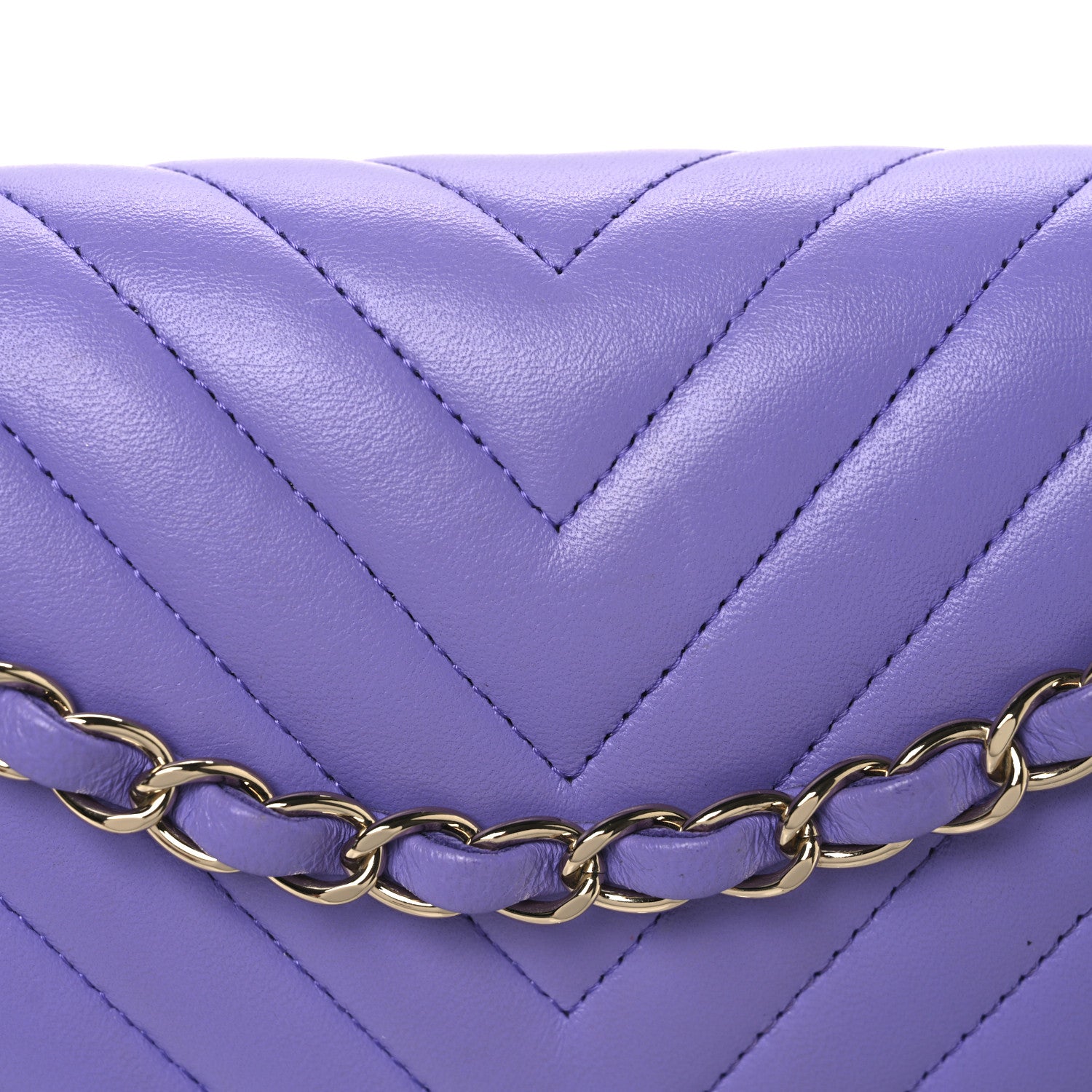 Chanel Lambskin Chevron Quilted Medium Double Flap Purple 8 of 10
