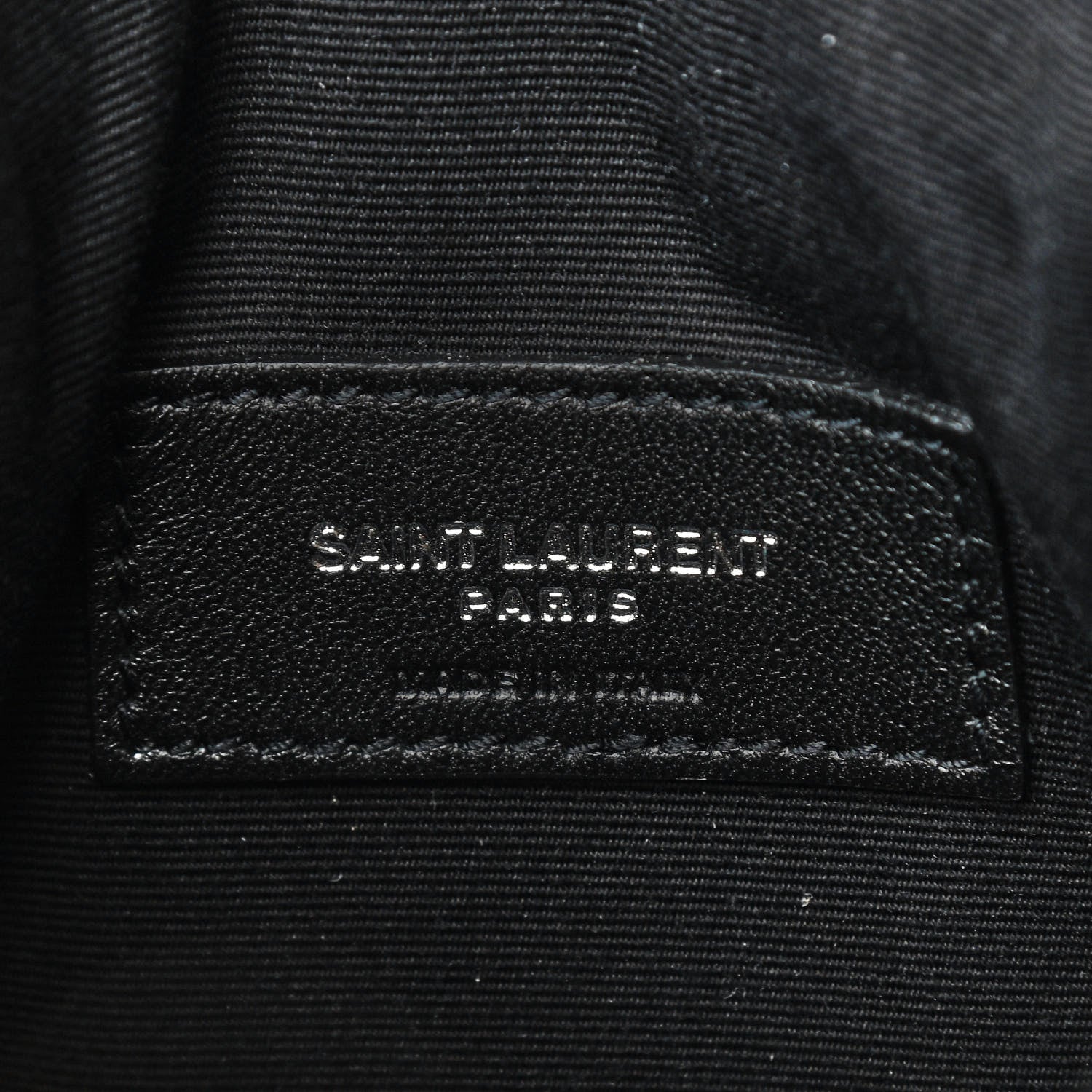 Saint Laurent Calfskin Crocodile Embossed Monogram Uptown Baby Pouch Black 6 of 7