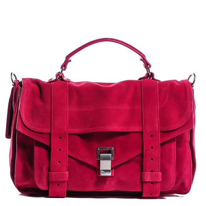 Proenza Schouler Suede Medium PS1 Satchel Raspberry 1 of 14