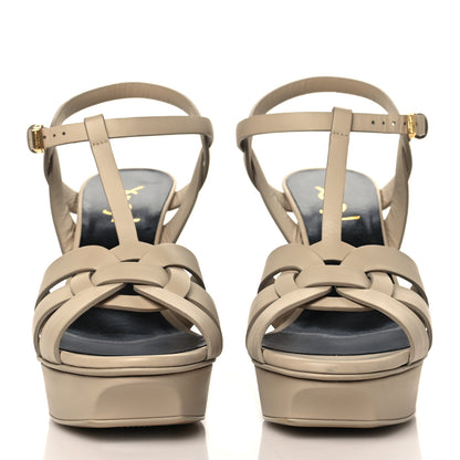 Saint Laurent Calfskin Tribute 75 Platform Sandals 41 Nude Powder 2 of 12