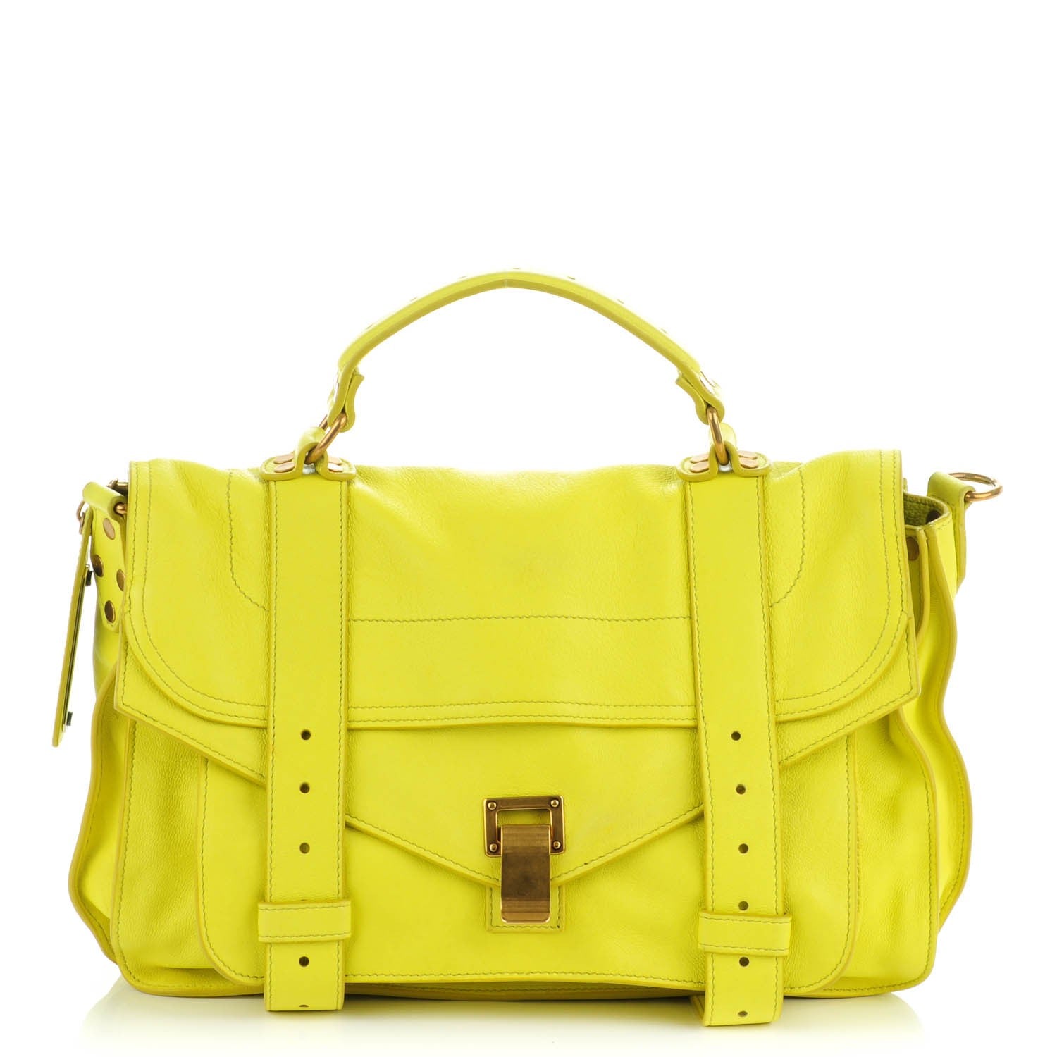 Proenza Schouler Lambskin Medium PS1 Satchel Citron 1 of 8
