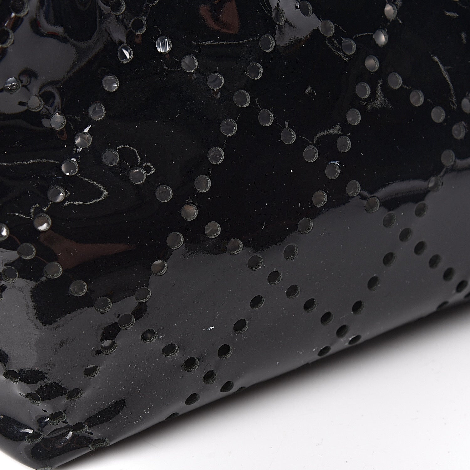 Chanel Patent Perforated CC Shopping Tote Black 20 of 21