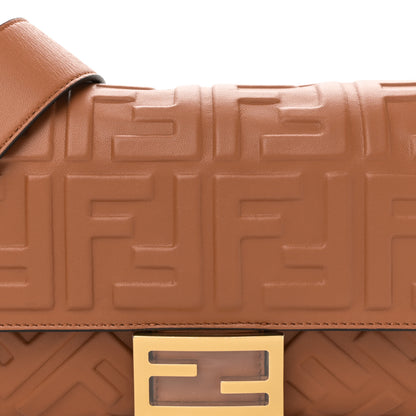 Fendi Nappa FF 1974 Embossed Baguette Brandy 7 of 9