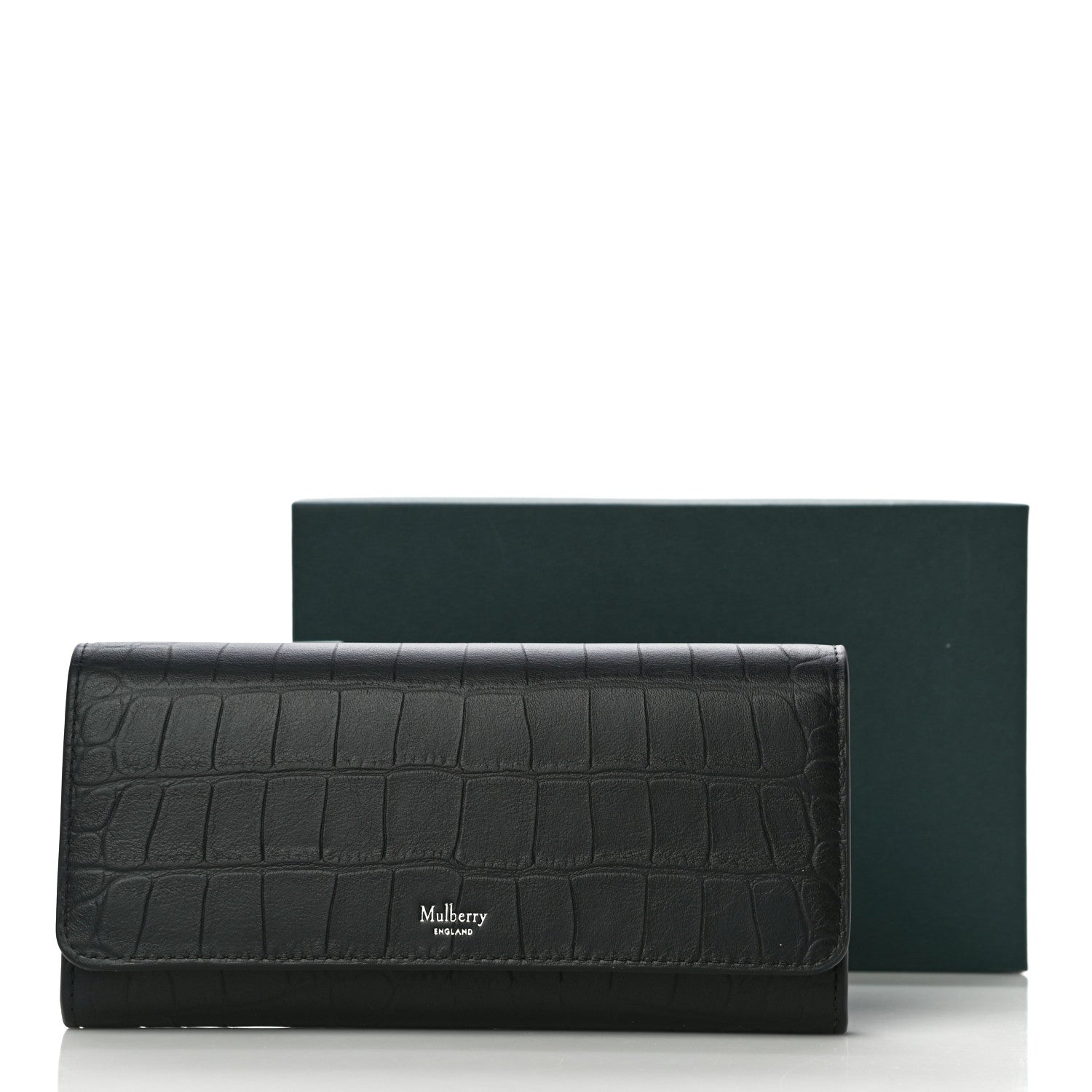 Mulberry Crocodile Embossed Calfskin Wallet Black 10 of 10