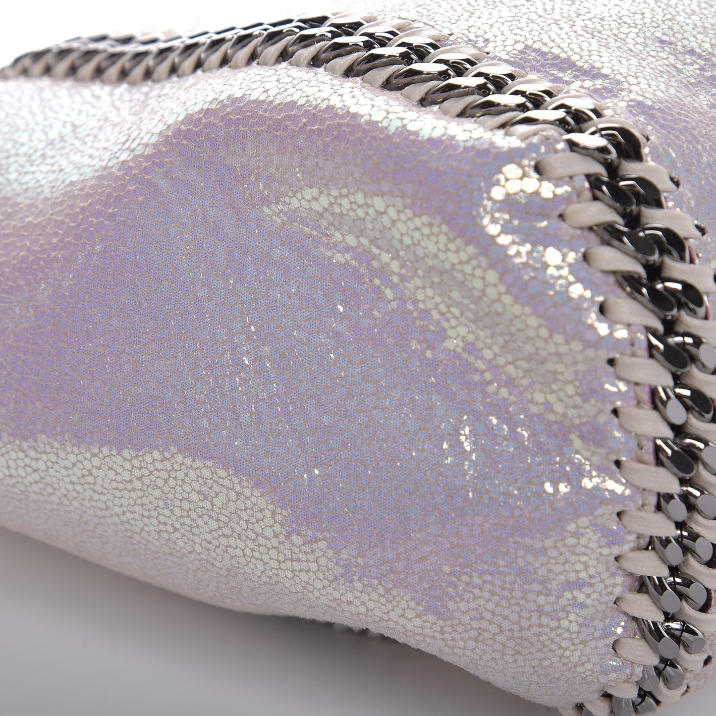 Iridescent Shaggy Deer Falabella Reversible Tote White