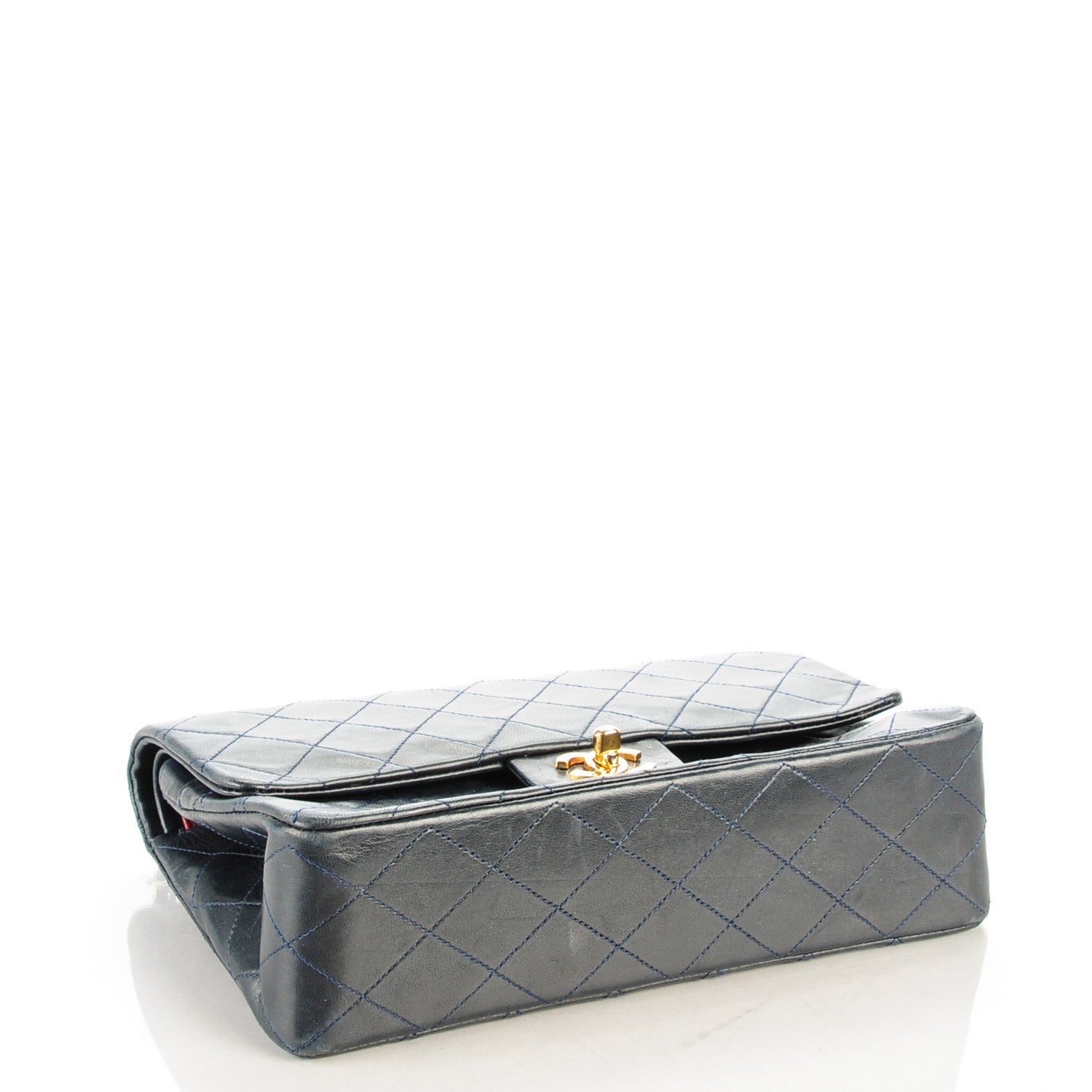 Chanel Lambskin Quilted Medium Double Flap Navy 4 of 9