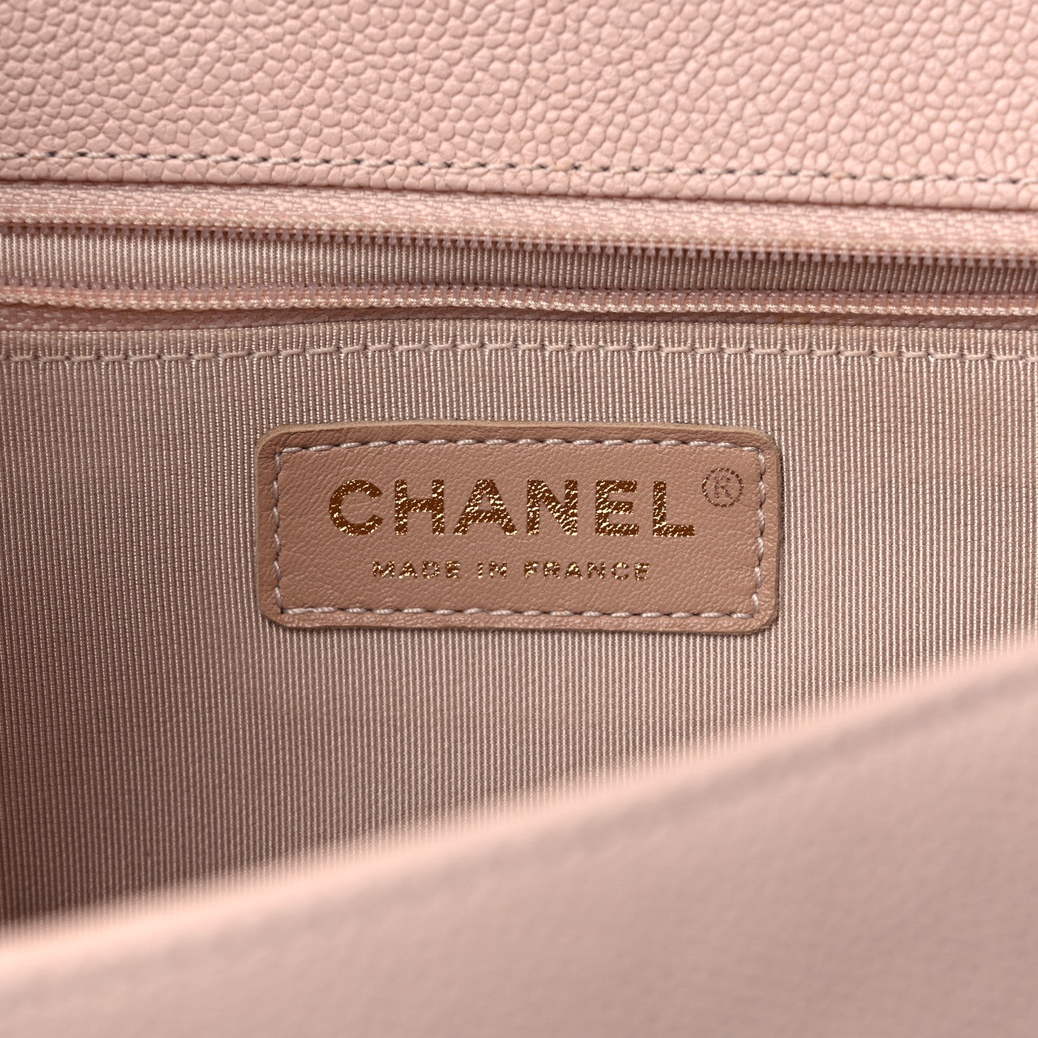 Chanel Caviar Chevron Quilted Medium Boy Flap Nude 6 of 12