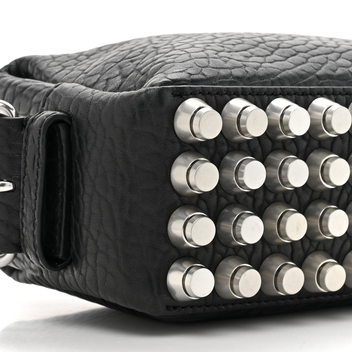 Pebbled Lambskin Small Ricco Shoulder Bag Black