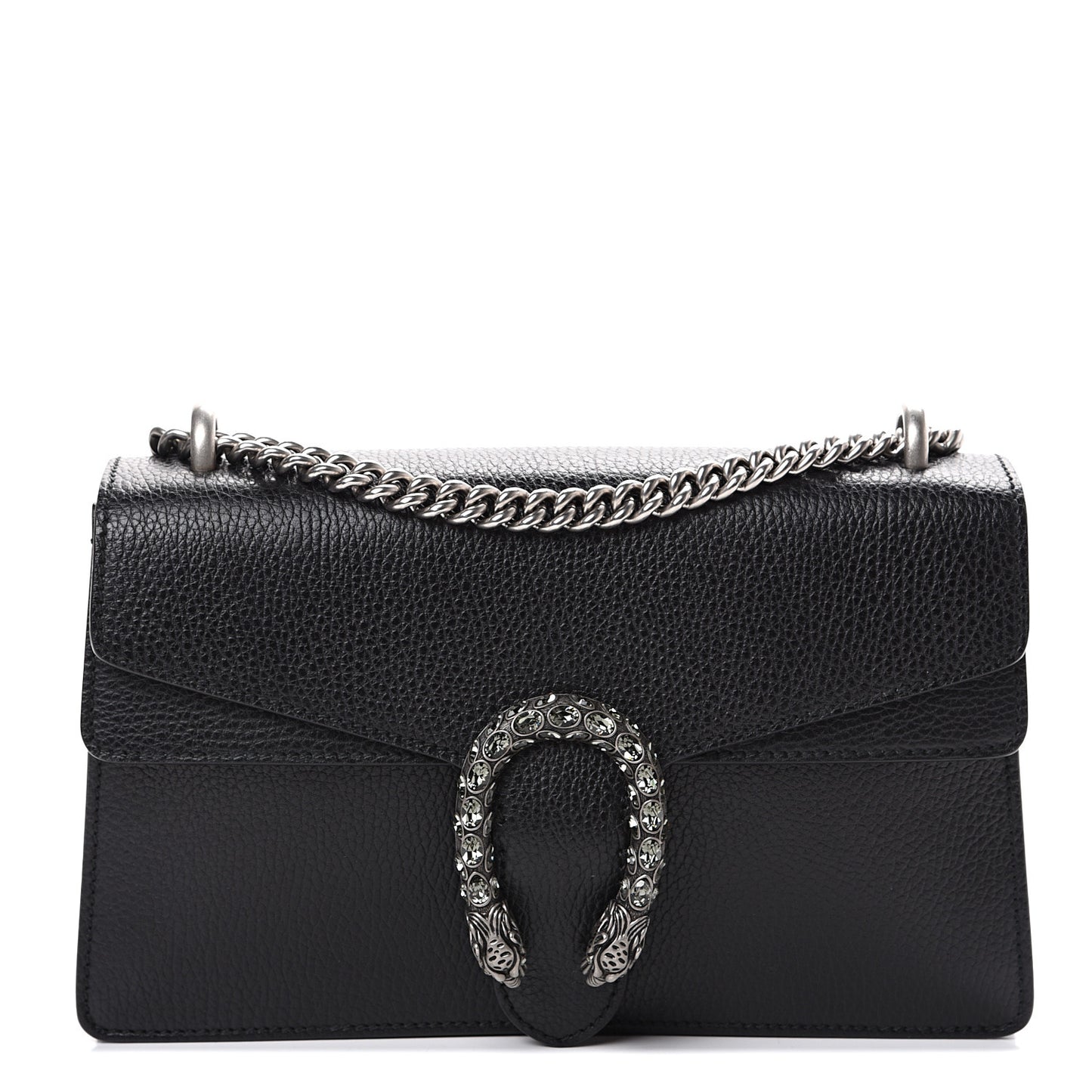 Pebbled Calfskin Small Dionysus Shoulder Bag Black